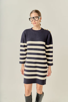 ENGLISH FACTORY - Stripe Knit Dress - DRESSES available at Objectrare