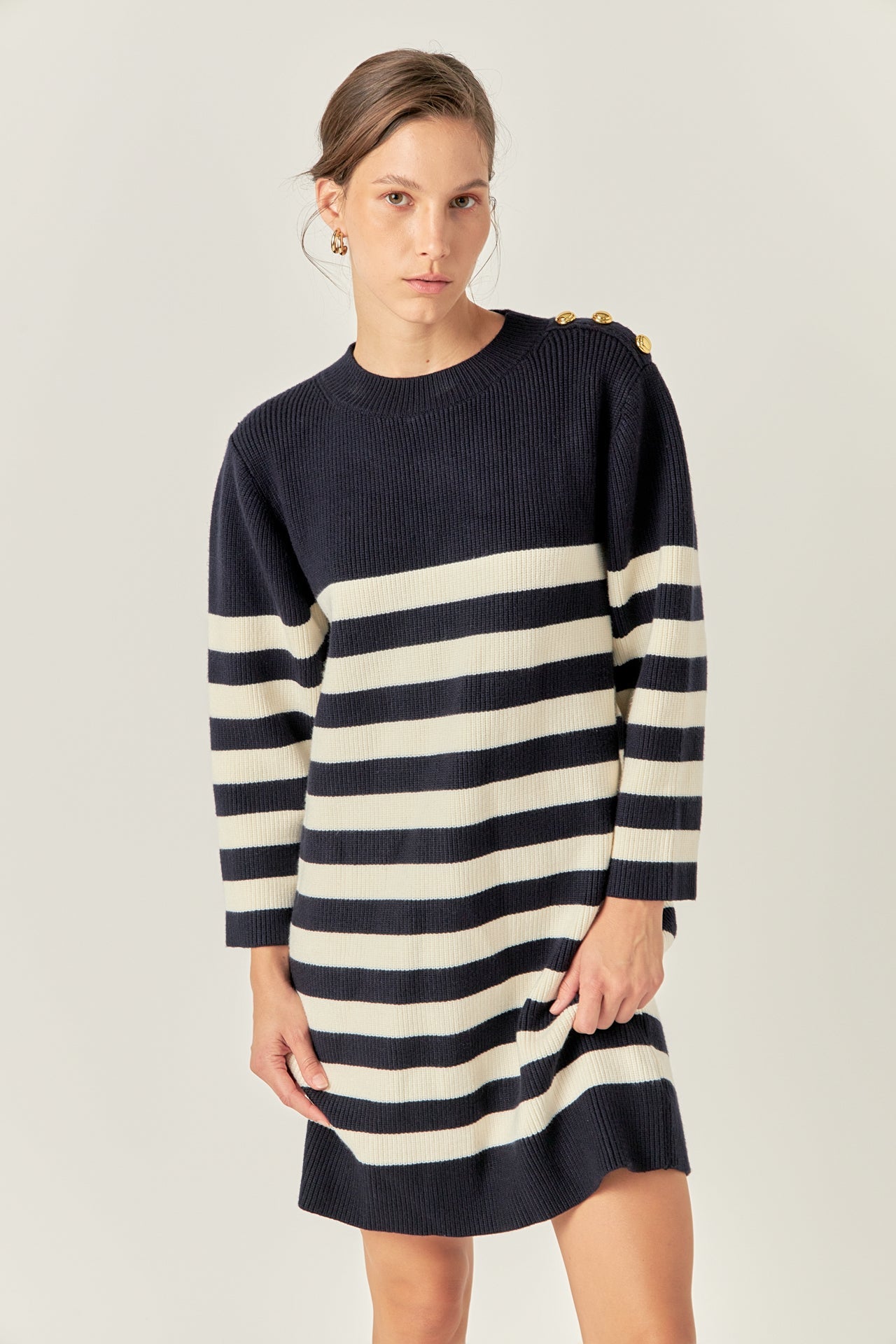 ENGLISH FACTORY - Stripe Knit Dress - DRESSES available at Objectrare
