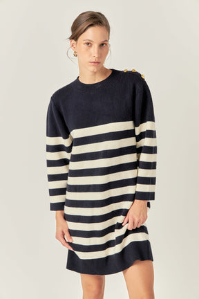 ENGLISH FACTORY - Stripe Knit Dress - DRESSES available at Objectrare