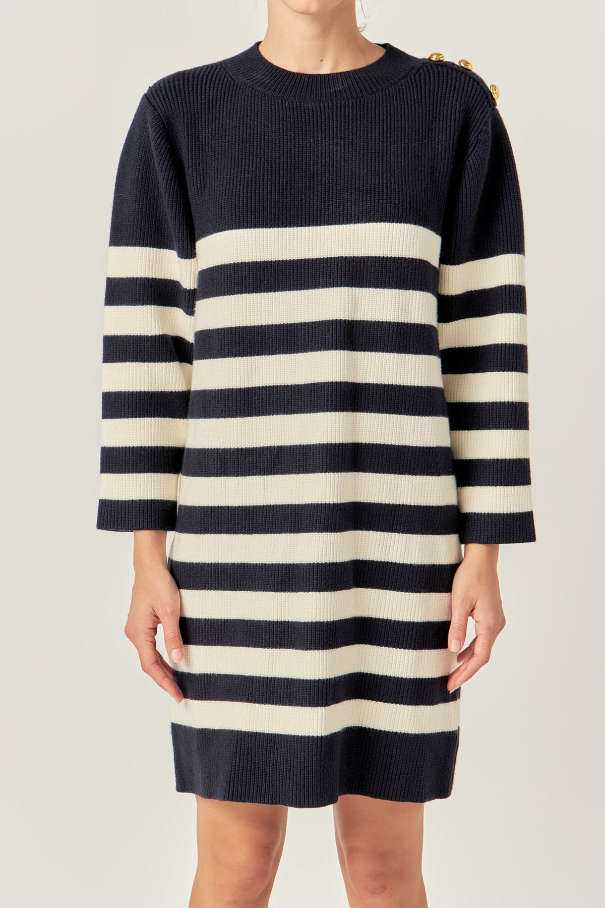 ENGLISH FACTORY - Stripe Knit Dress - DRESSES available at Objectrare