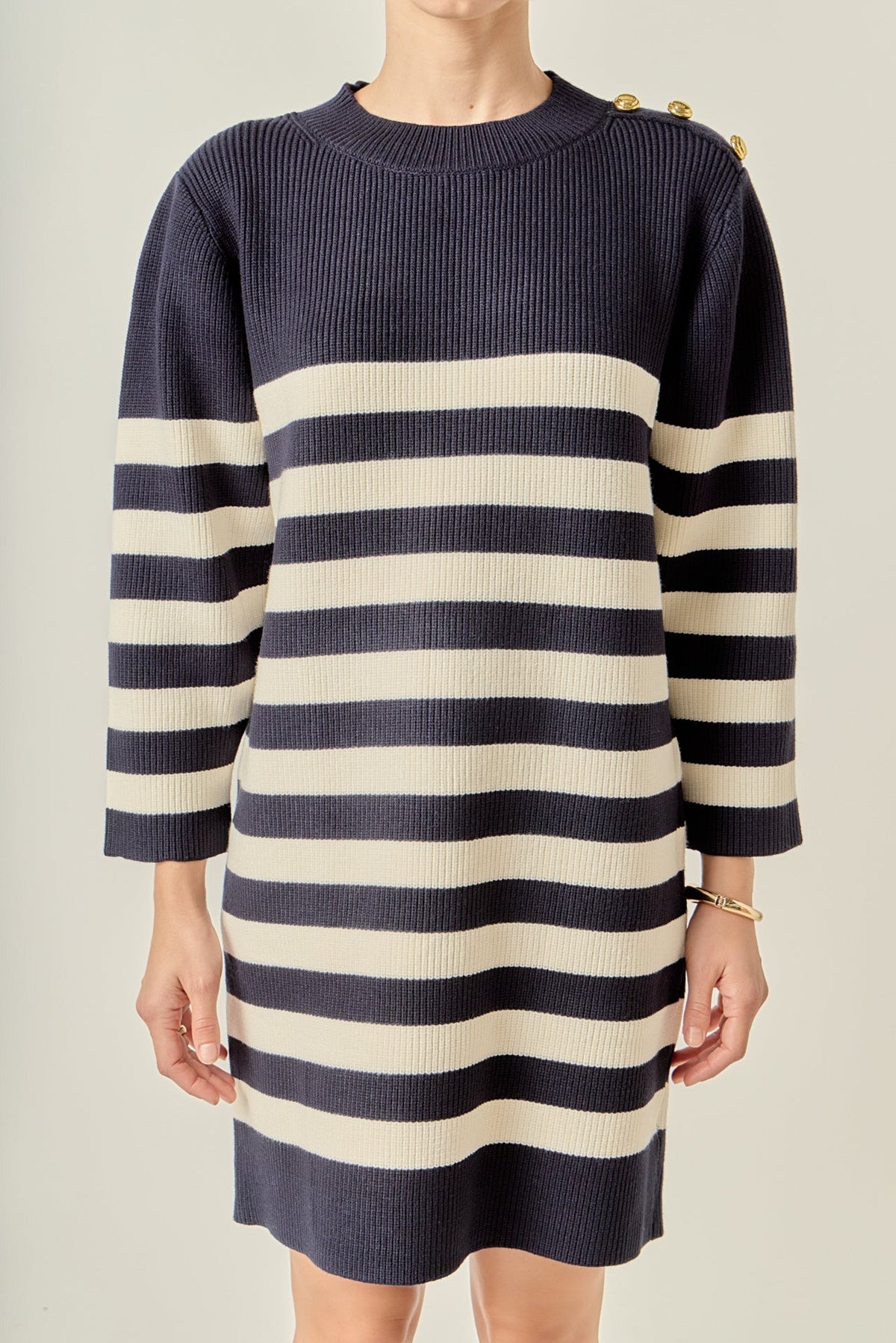 ENGLISH FACTORY - Stripe Knit Dress - DRESSES available at Objectrare