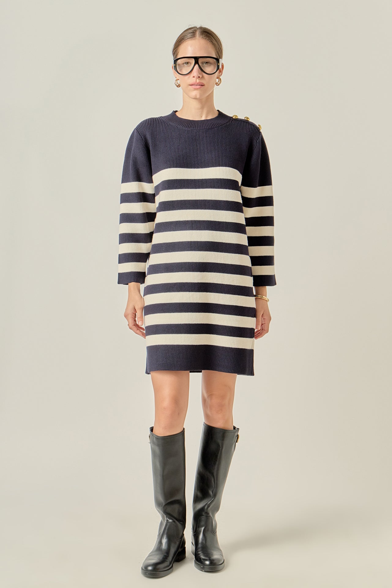 ENGLISH FACTORY - Stripe Knit Dress - DRESSES available at Objectrare