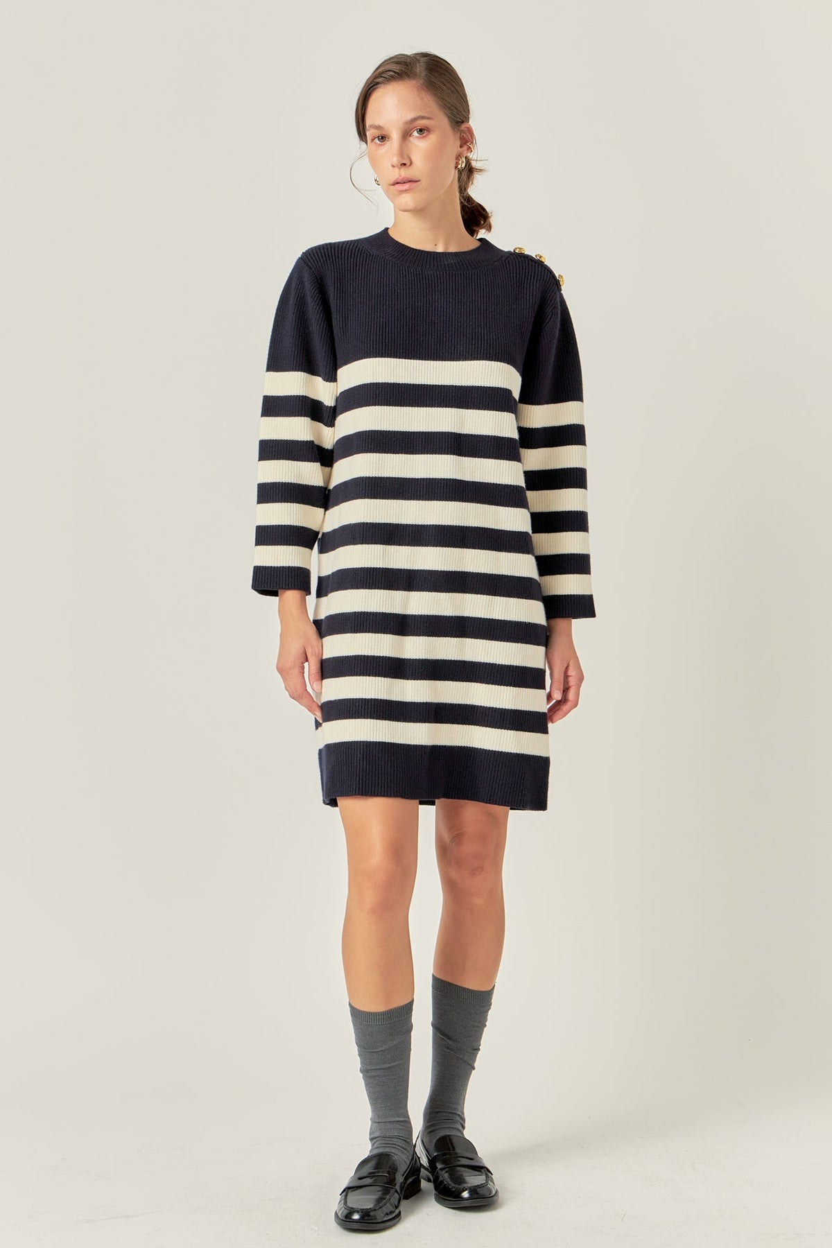 ENGLISH FACTORY - Stripe Knit Dress - DRESSES available at Objectrare