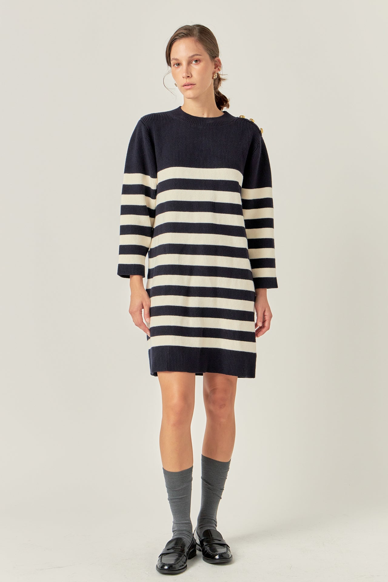 ENGLISH FACTORY - Stripe Knit Dress - DRESSES available at Objectrare