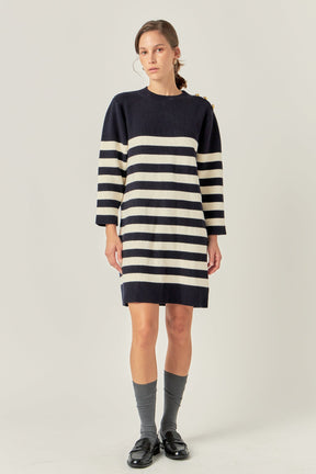 ENGLISH FACTORY - Stripe Knit Dress - DRESSES available at Objectrare