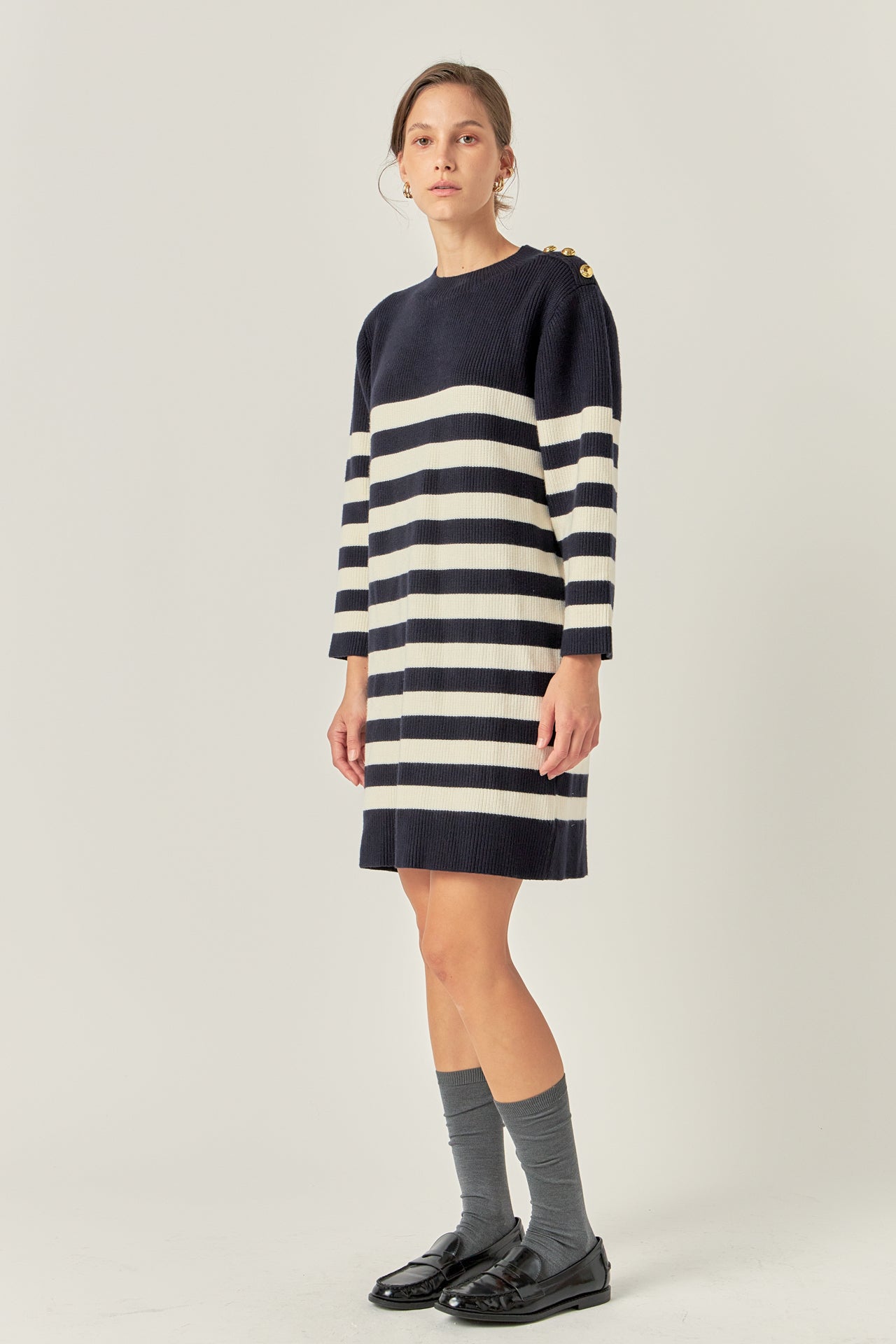 ENGLISH FACTORY - Stripe Knit Dress - DRESSES available at Objectrare