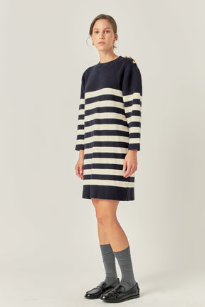 ENGLISH FACTORY - Stripe Knit Dress - DRESSES available at Objectrare