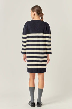 ENGLISH FACTORY - Stripe Knit Dress - DRESSES available at Objectrare