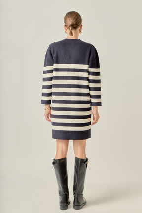ENGLISH FACTORY - Stripe Knit Dress - DRESSES available at Objectrare