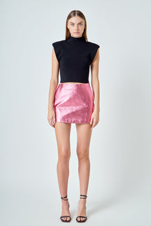 ENDLESS ROSE - Metallic Skirt - SKIRTS available at Objectrare