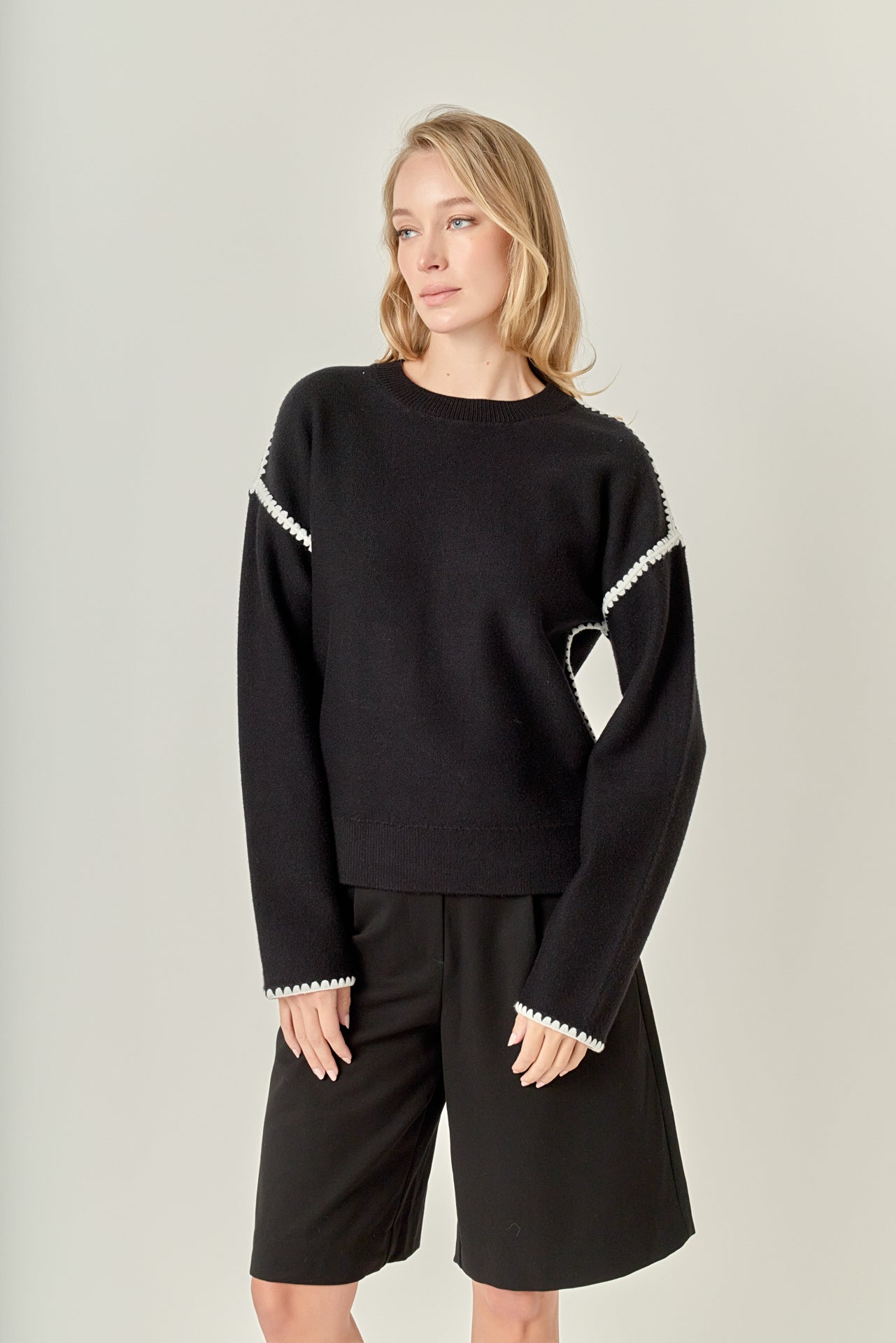 ENGLISH FACTORY - Embroidery Detailed Sweater - SWEATERS & KNITS available at Objectrare