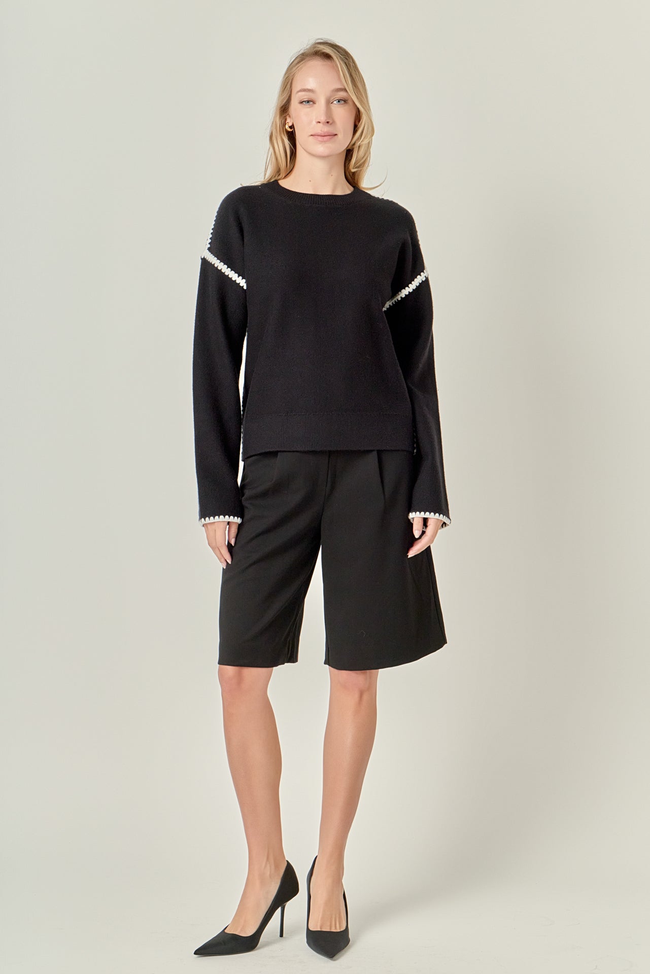 ENGLISH FACTORY - Embroidery Detailed Sweater - SWEATERS & KNITS available at Objectrare