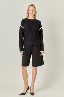ENGLISH FACTORY - Embroidery Detailed Sweater - SWEATERS & KNITS available at Objectrare