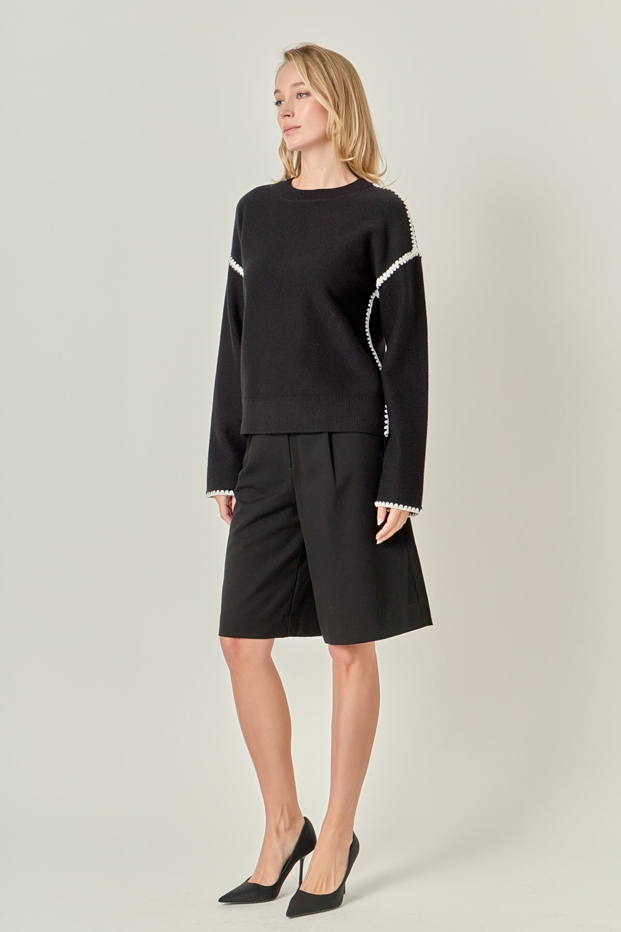 ENGLISH FACTORY - Embroidery Detailed Sweater - SWEATERS & KNITS available at Objectrare