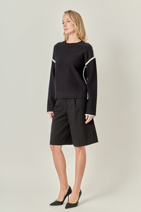 ENGLISH FACTORY - Embroidery Detailed Sweater - SWEATERS & KNITS available at Objectrare