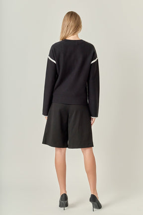 ENGLISH FACTORY - Embroidery Detailed Sweater - SWEATERS & KNITS available at Objectrare