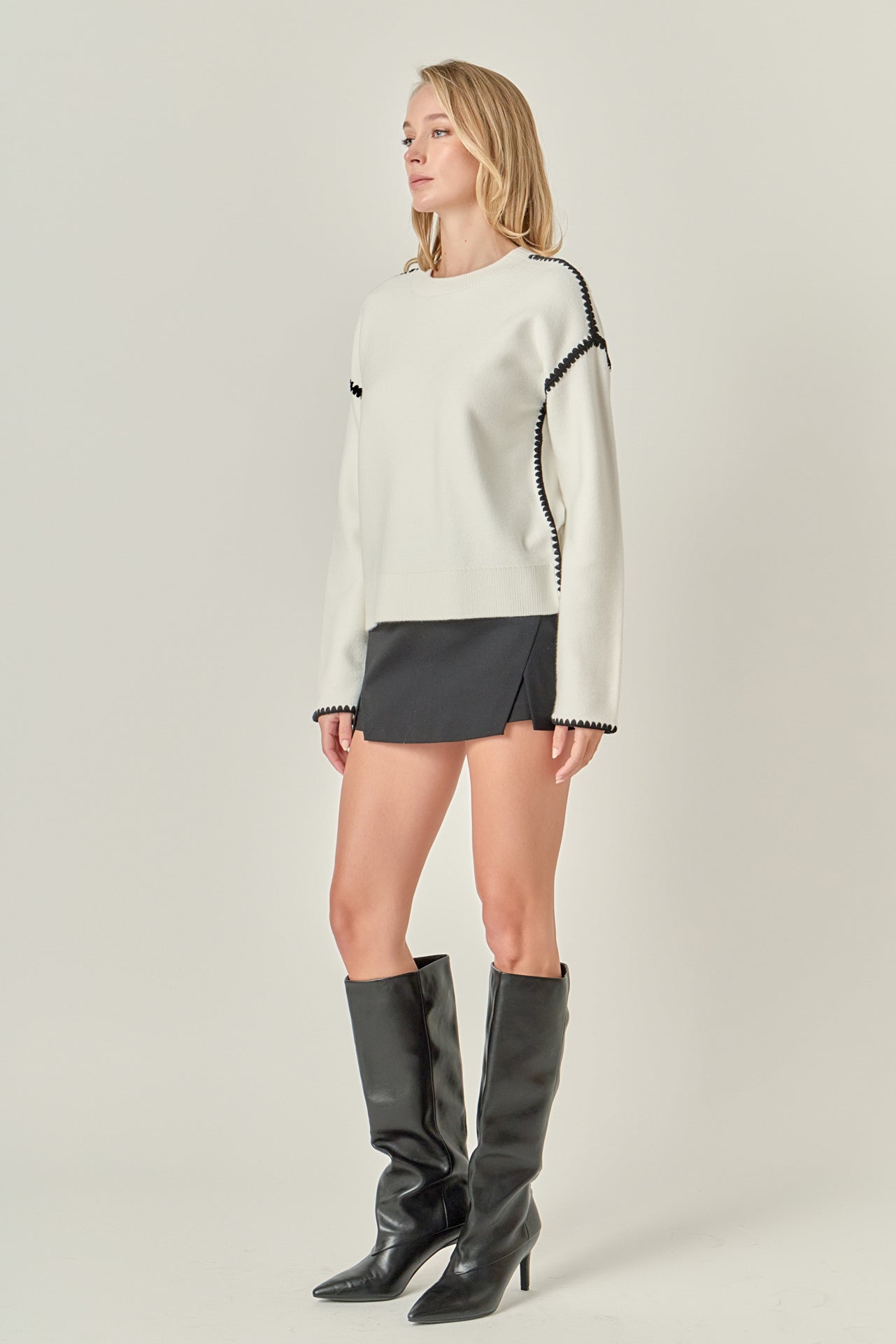 ENGLISH FACTORY - Embroidery Detailed Sweater - SWEATERS & KNITS available at Objectrare