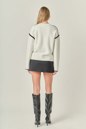 ENGLISH FACTORY - Embroidery Detailed Sweater - SWEATERS & KNITS available at Objectrare