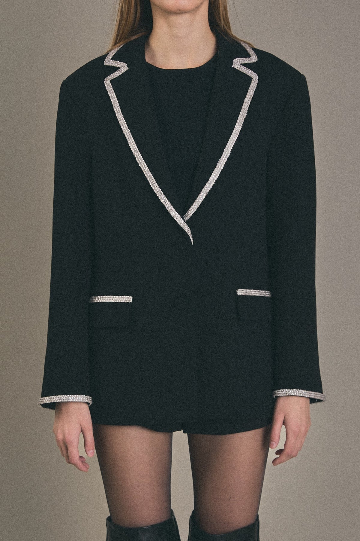 ENGLISH FACTORY - English Factory - Rhinestone Trimmed Jacket - BLAZERS available at Objectrare