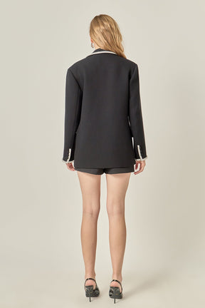 ENGLISH FACTORY - Rhinestone Trimmed Jacket - BLAZERS available at Objectrare