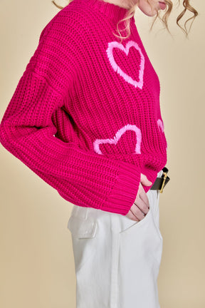 ENGLISH FACTORY - English Factory - Heart Embroidery Knit Top - SWEATERS & KNITS available at Objectrare