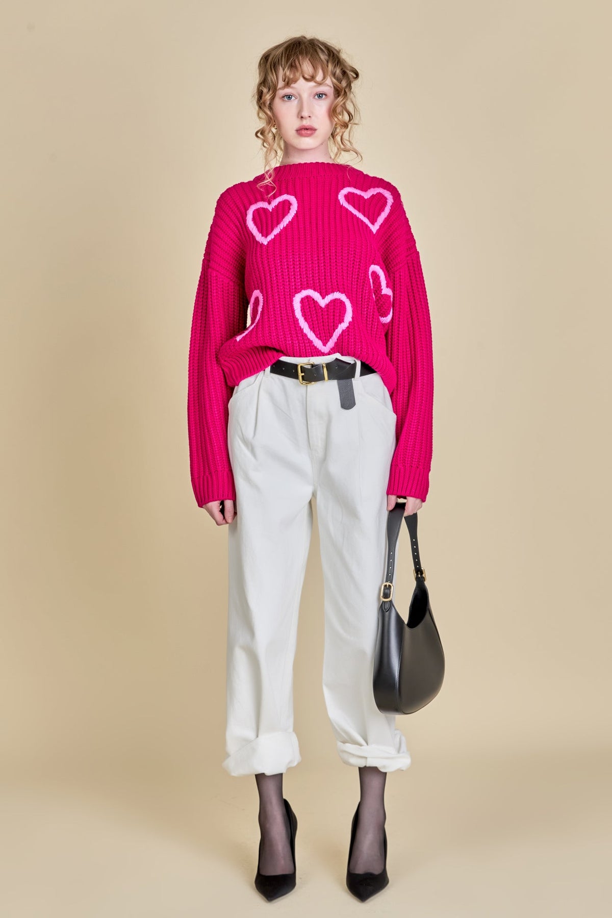 ENGLISH FACTORY - Heart Embroidery Knit Top - SWEATERS & KNITS available at Objectrare