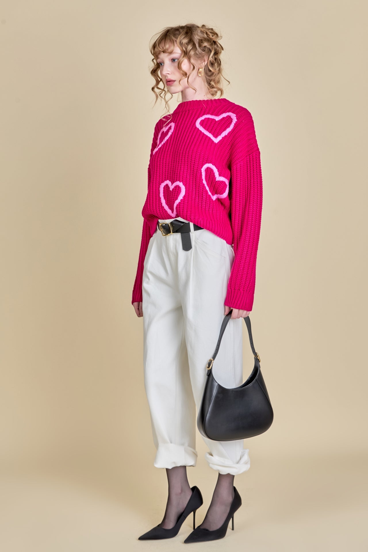 ENGLISH FACTORY - Heart Embroidery Knit Top - SWEATERS & KNITS available at Objectrare