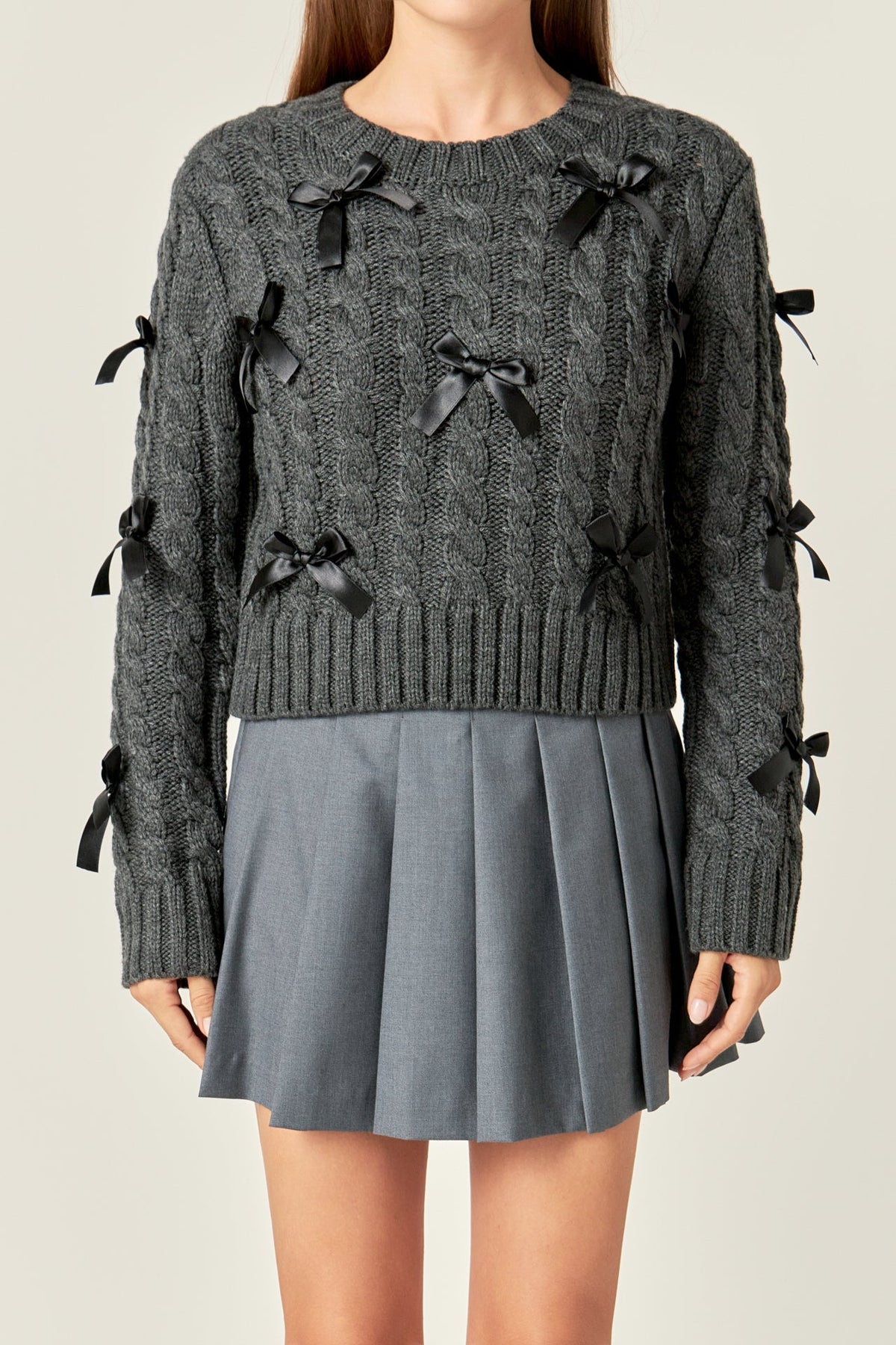 ENGLISH FACTORY - Cable Bow Knit - TOPS available at Objectrare