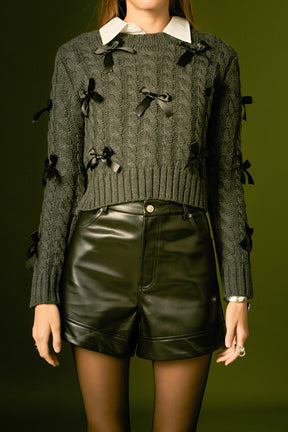 ENGLISH FACTORY - English Factory - Cable Bow Knit - TOPS available at Objectrare