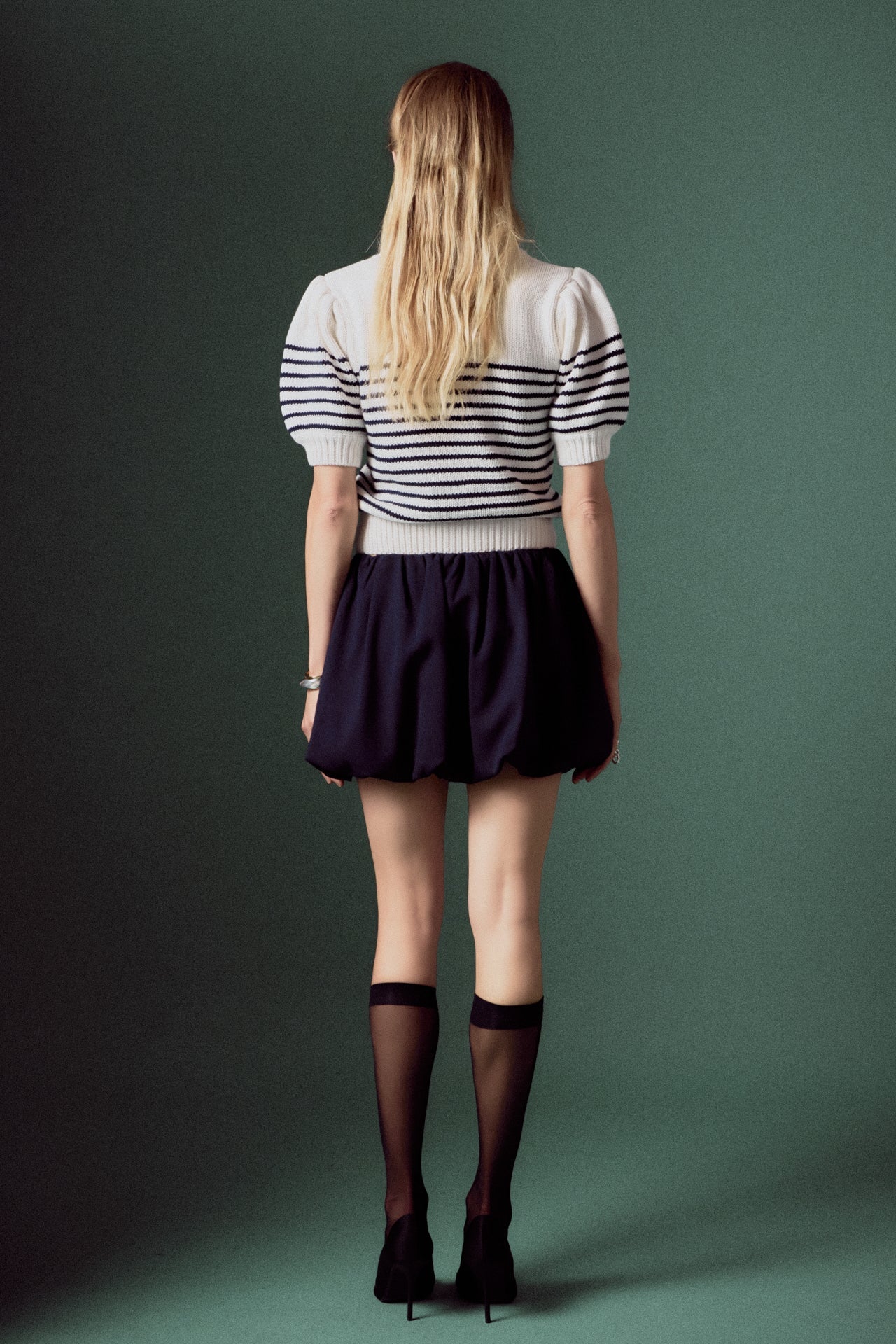 ENGLISH FACTORY - Bow Detailed Stripe Knit - TOPS available at Objectrare