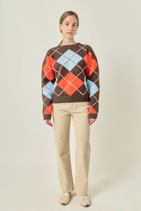 ENGLISH FACTORY - Argyle Sweater - SWEATERS & KNITS available at Objectrare
