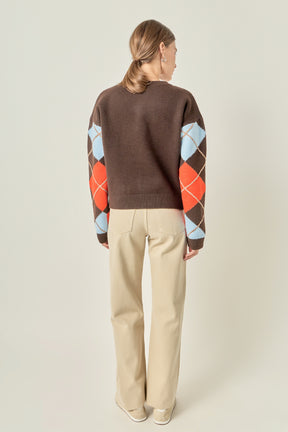 ENGLISH FACTORY - Argyle Sweater - SWEATERS & KNITS available at Objectrare