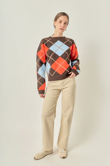 ENGLISH FACTORY - Argyle Sweater - SWEATERS & KNITS available at Objectrare