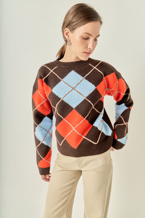 ENGLISH FACTORY - Argyle Sweater - SWEATERS & KNITS available at Objectrare