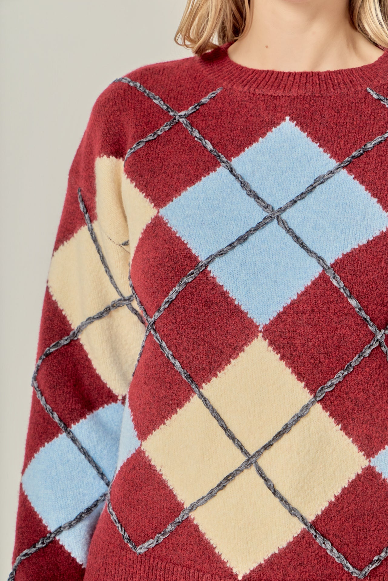 ENGLISH FACTORY - Argyle Sweater - SWEATERS & KNITS available at Objectrare
