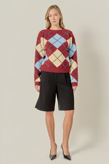 ENGLISH FACTORY - Argyle Sweater - SWEATERS & KNITS available at Objectrare