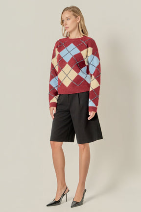 ENGLISH FACTORY - Argyle Sweater - SWEATERS & KNITS available at Objectrare