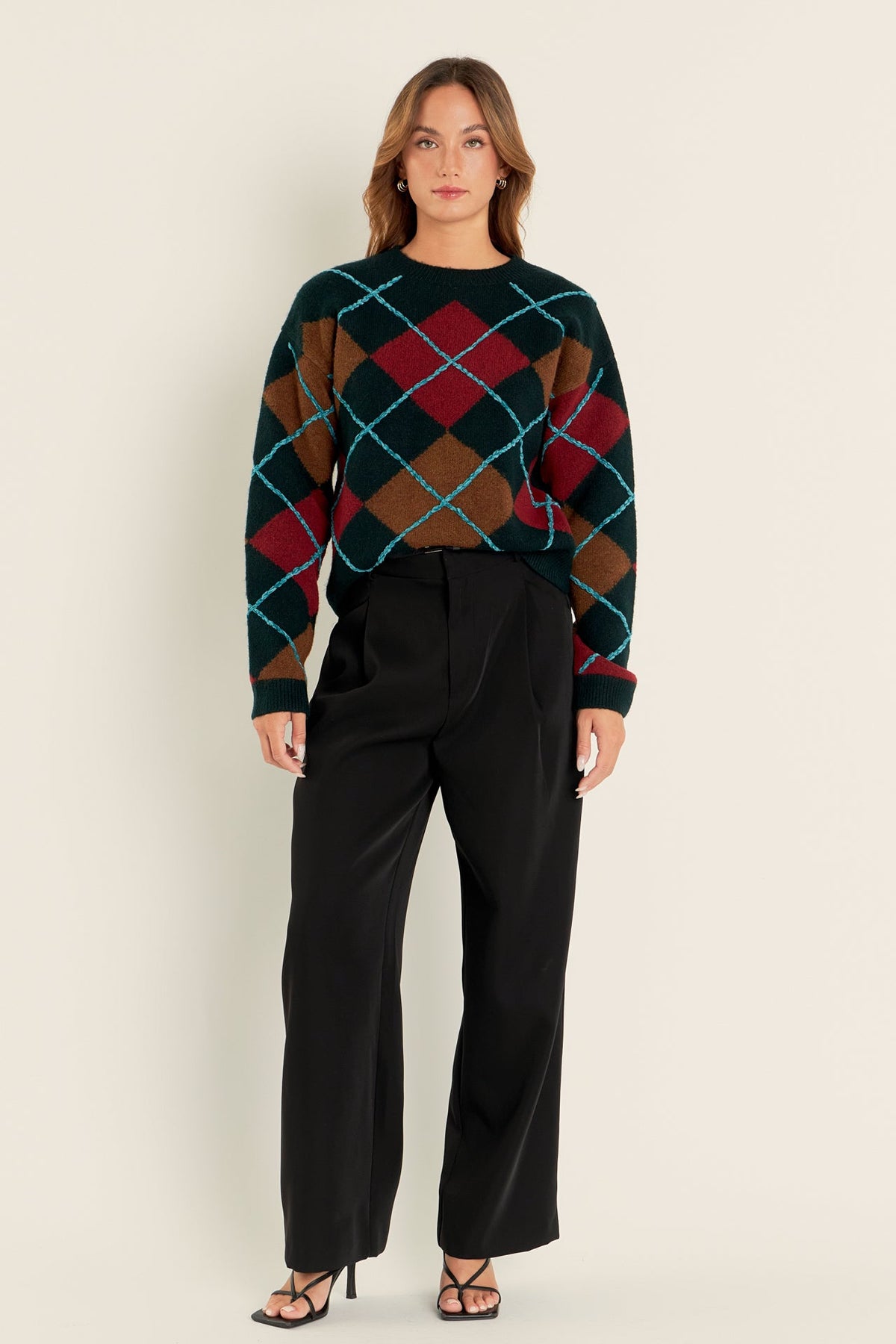 ENGLISH FACTORY - Argyle Sweater - SWEATERS & KNITS available at Objectrare