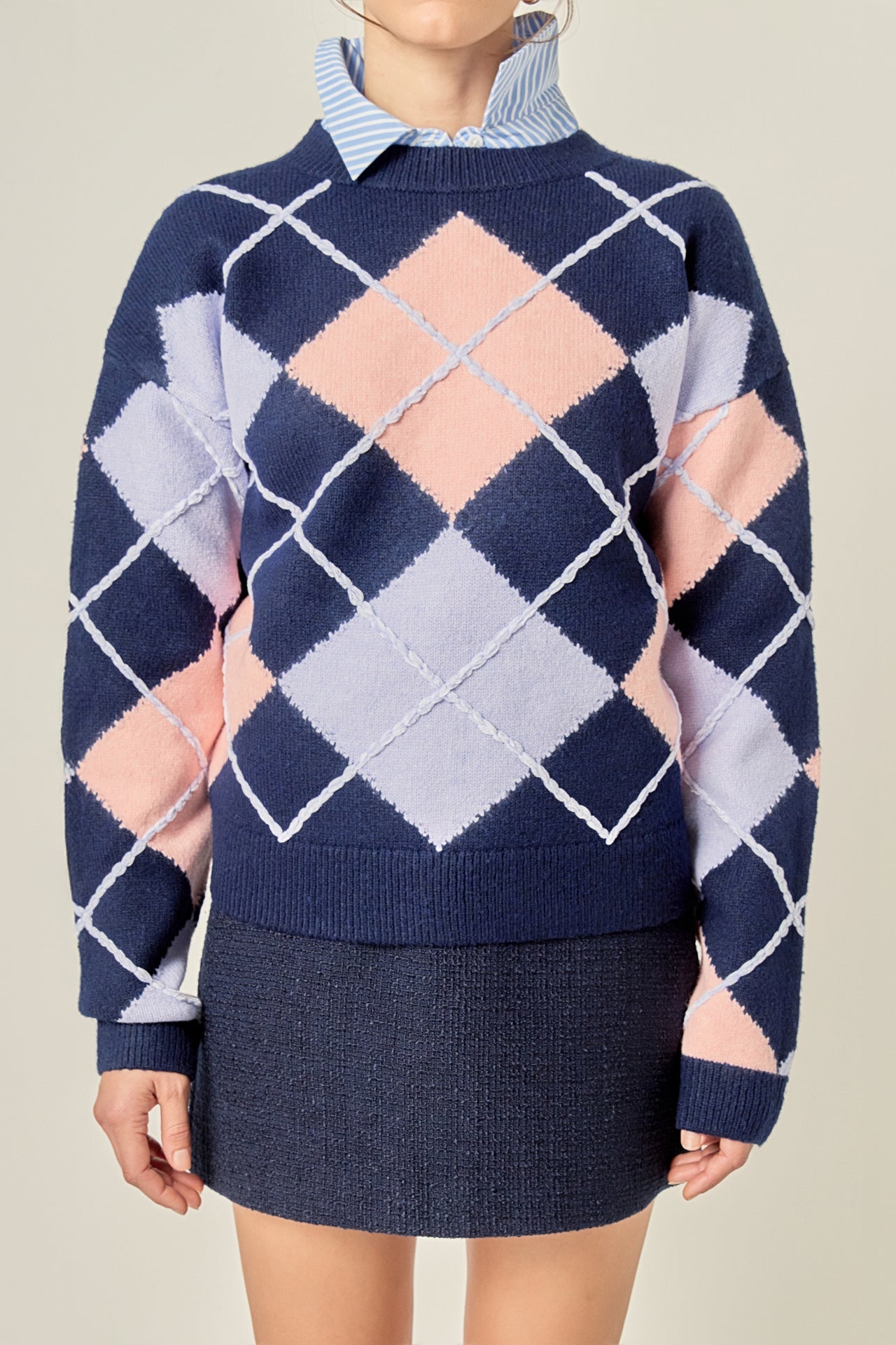 ENGLISH FACTORY - Argyle Sweater - SWEATERS & KNITS available at Objectrare