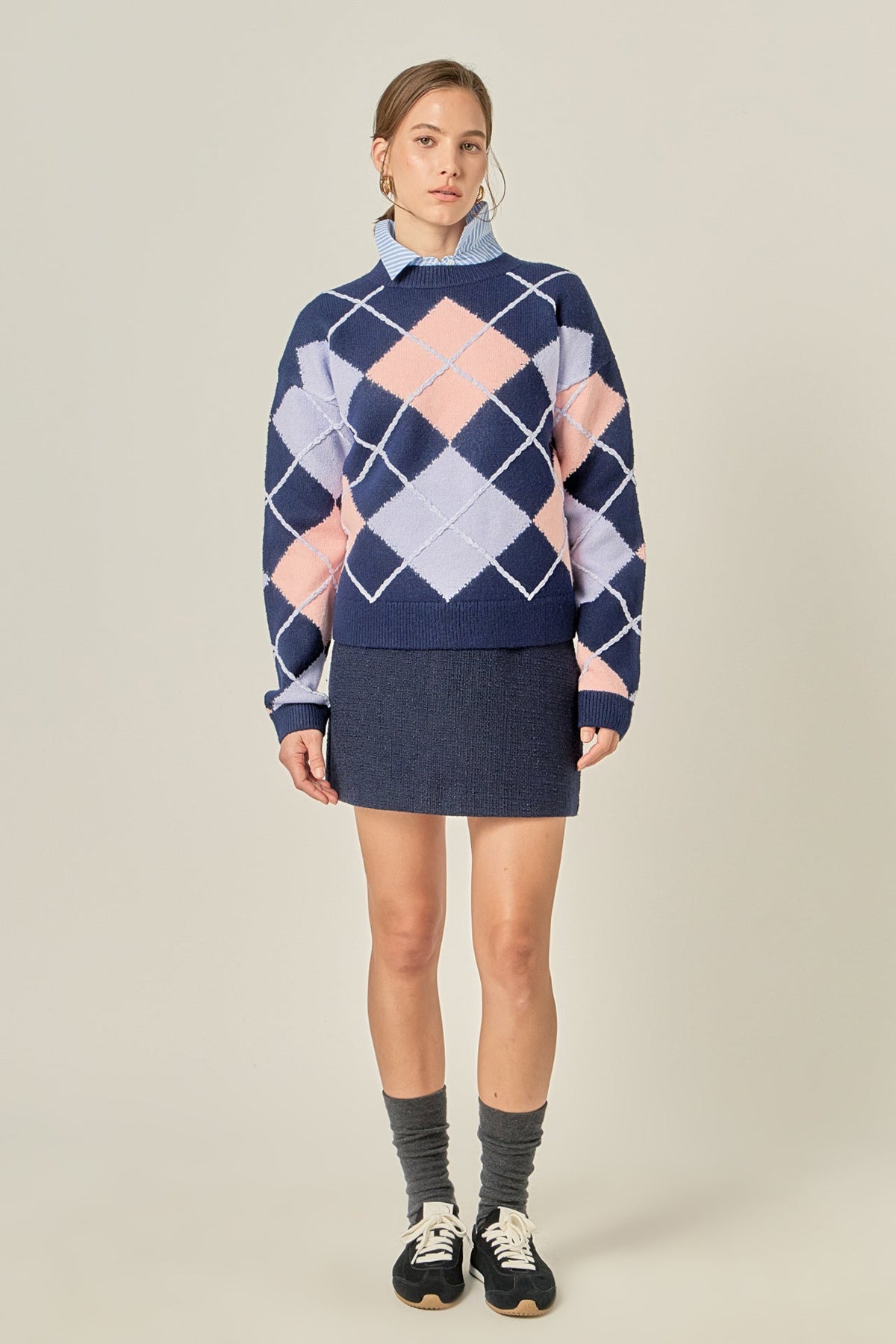 ENGLISH FACTORY - Argyle Sweater - SWEATERS & KNITS available at Objectrare