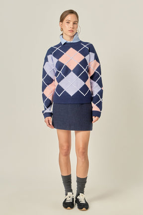 ENGLISH FACTORY - Argyle Sweater - SWEATERS & KNITS available at Objectrare