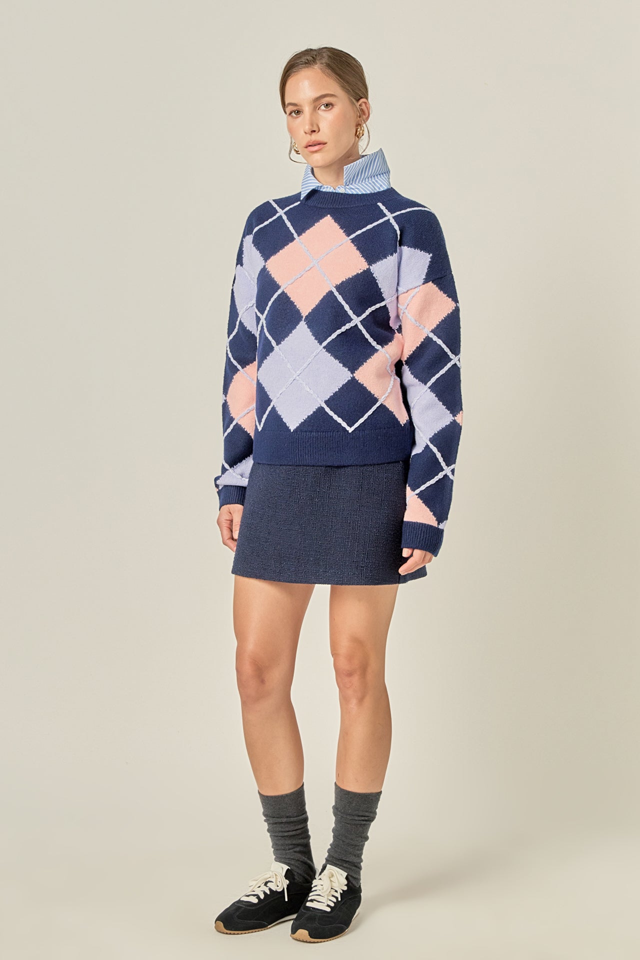 ENGLISH FACTORY - Argyle Sweater - SWEATERS & KNITS available at Objectrare