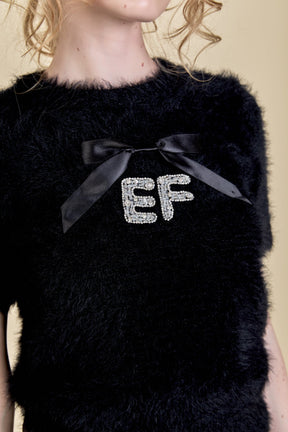 ENGLISH FACTORY - English Factory - Rhinestone EF Logo Knit - TOPS available at Objectrare