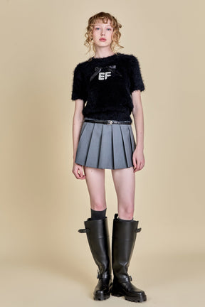ENGLISH FACTORY - Rhinestone EF Logo Knit - TOPS available at Objectrare