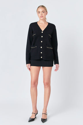 ENDLESS ROSE - Chain Oversized Cardigan - JACKETS available at Objectrare