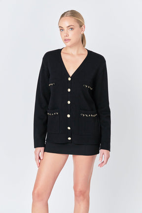 ENDLESS ROSE - Chain Oversized Cardigan - JACKETS available at Objectrare