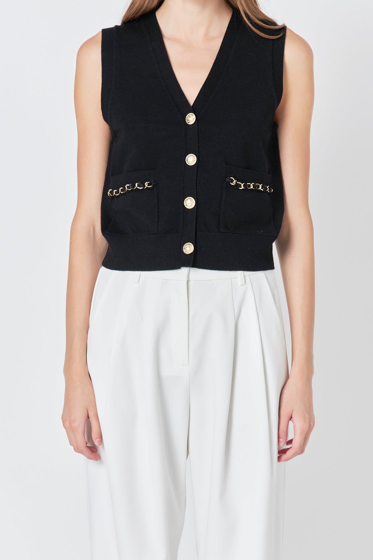 ENDLESS ROSE - Chain Detail Vest - TOPS available at Objectrare