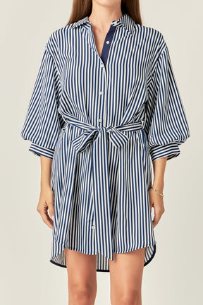 ENGLISH FACTORY - English Factory - Stripe Shirt Mini Dress - DRESSES available at Objectrare