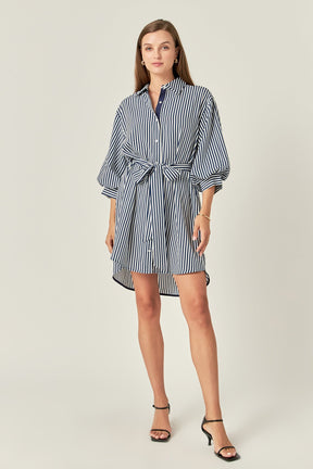 ENGLISH FACTORY - English Factory - Stripe Shirt Mini Dress - DRESSES available at Objectrare