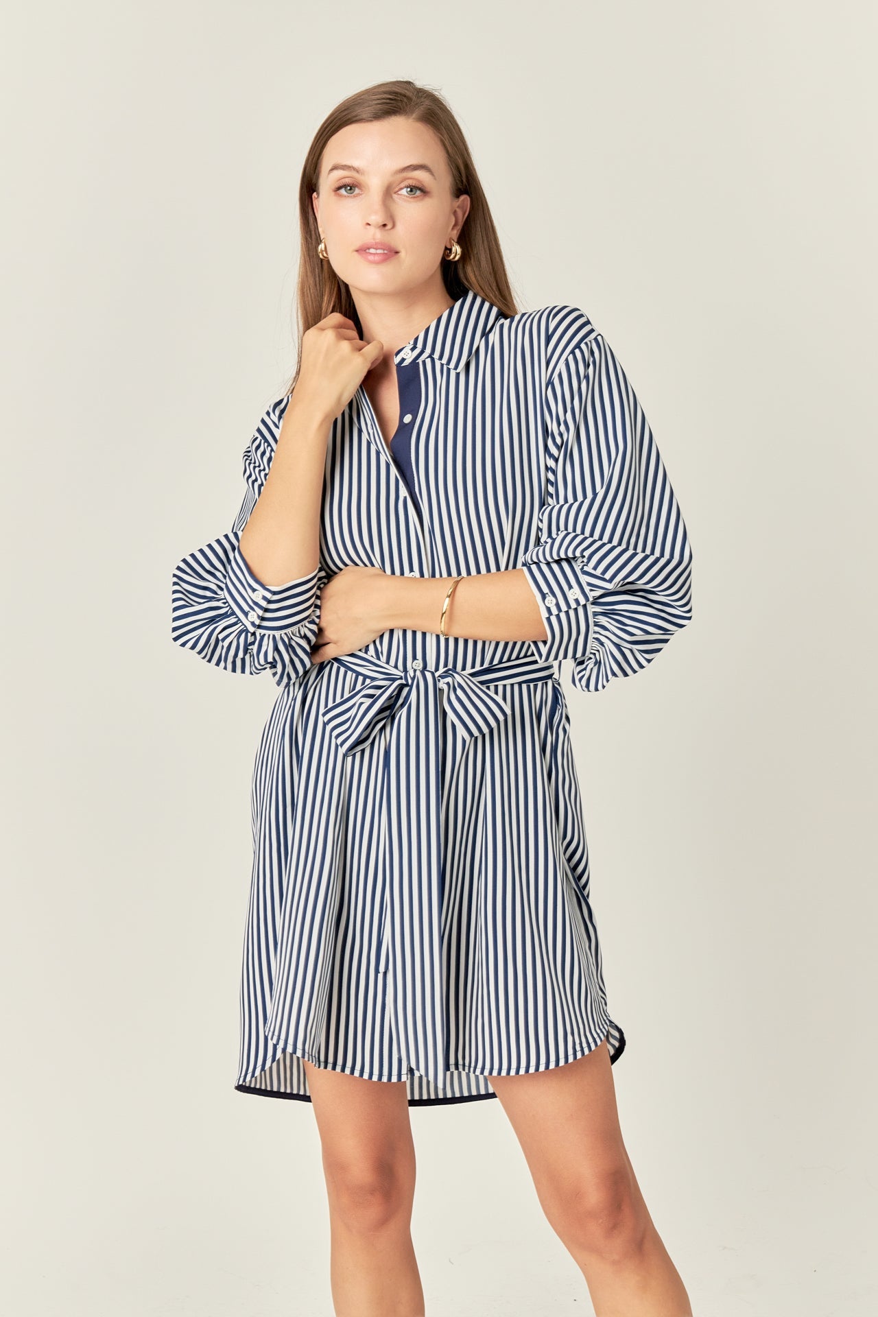 ENGLISH FACTORY - English Factory - Stripe Shirt Mini Dress - DRESSES available at Objectrare